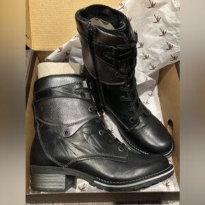 Dromedaris-Women's Kara Boot, Black Metallic Top, EU 40M